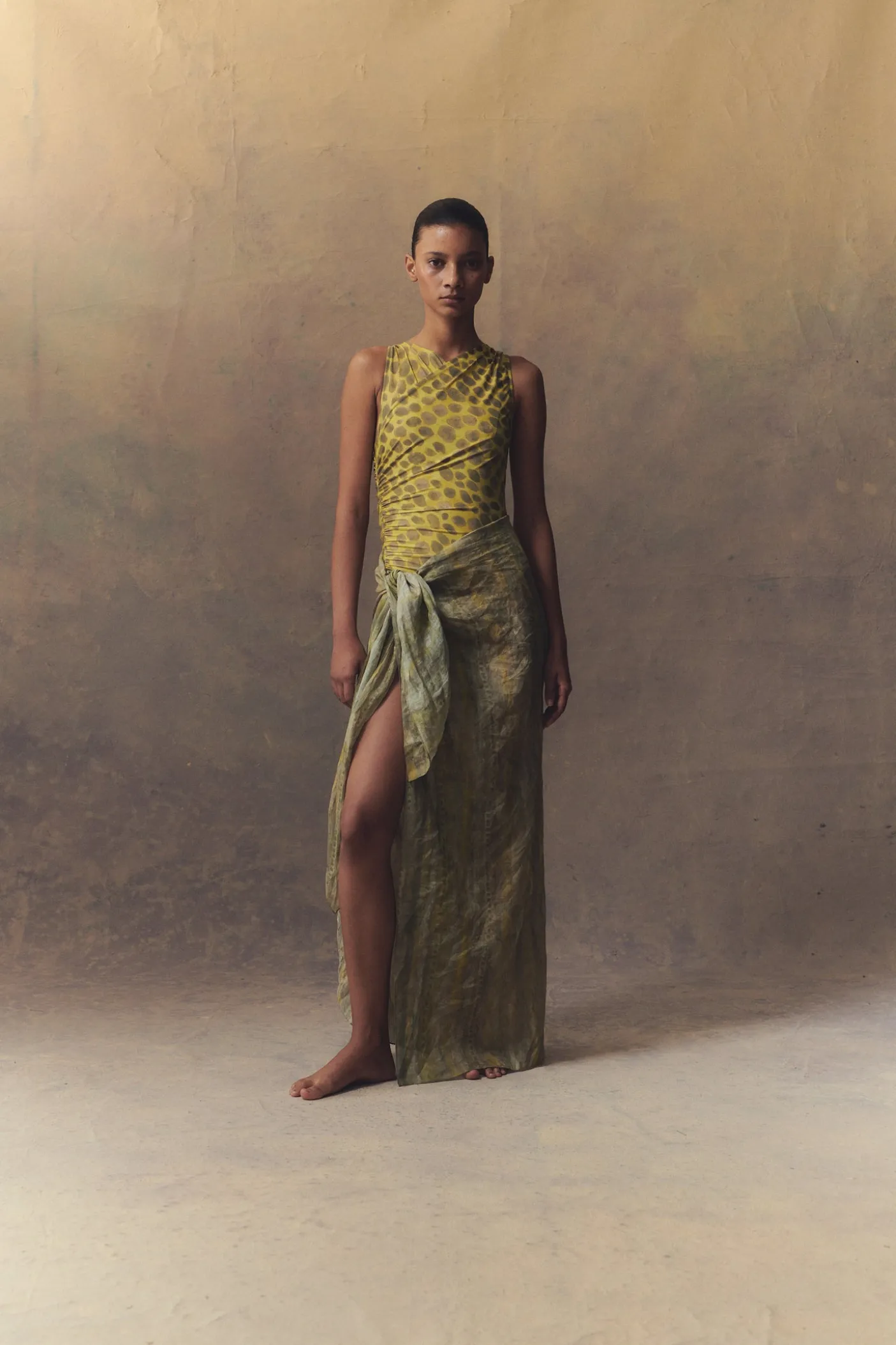 Jill, printed ramie sarong skirt