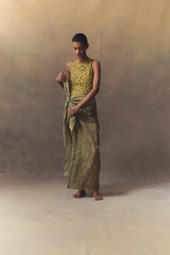 Jill, printed ramie sarong skirt