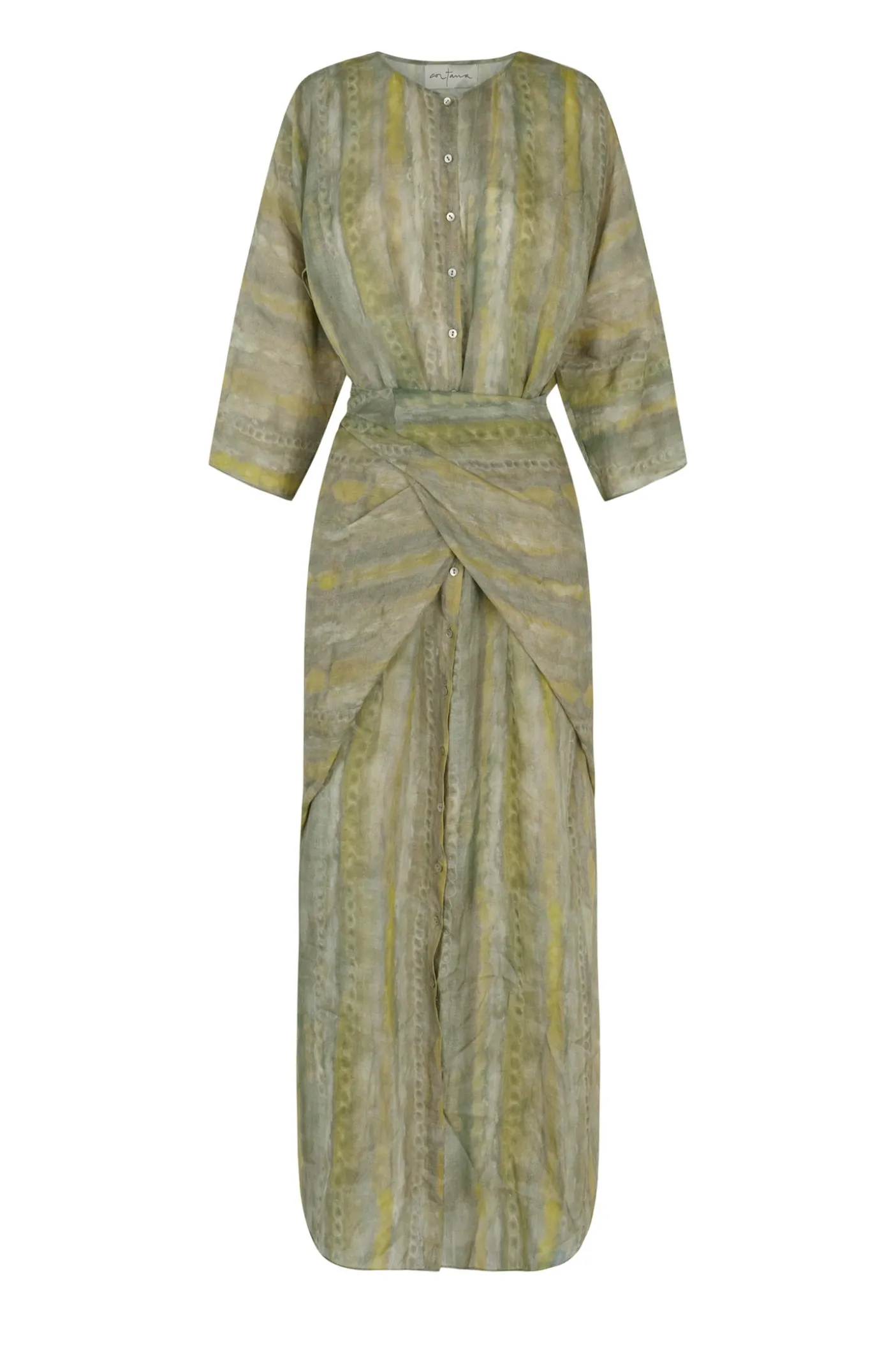 Jill, vestido midi en ramio estampado