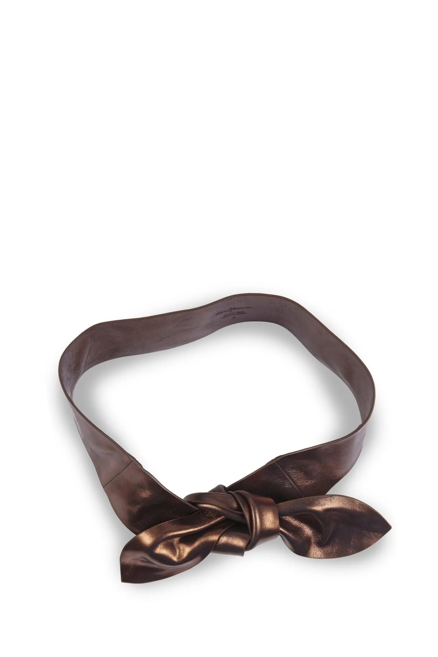 Jin 6, cinturon anudado de cuero bronce oscuro