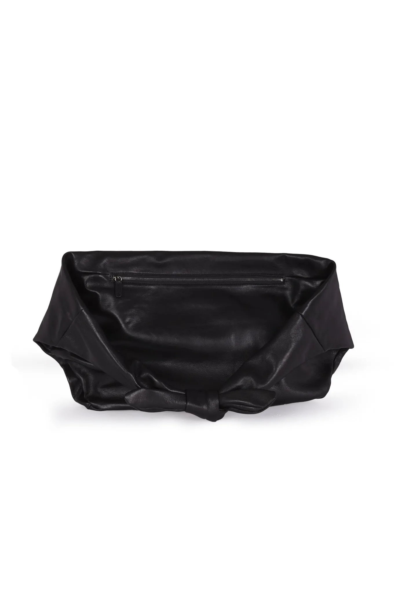 Jin L, black leather fanny pack