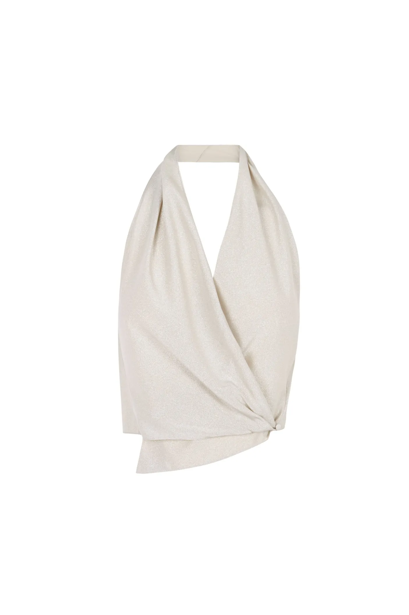 Josephine, halter top in silver silk
