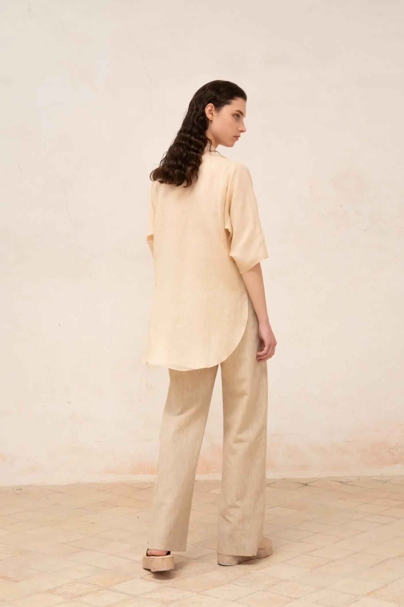 Jules, camisa en ramio beige