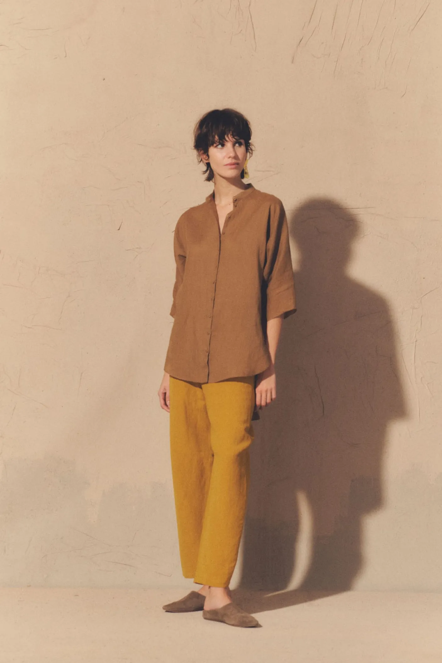 Jules, top en ramio ocre