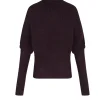 Kaia, burgundy turtleneck sweater