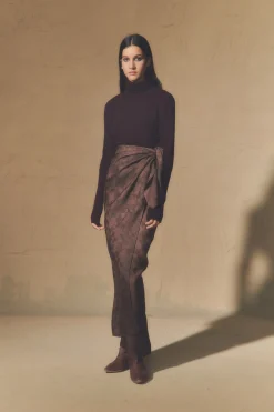 Kaia, burgundy turtleneck sweater