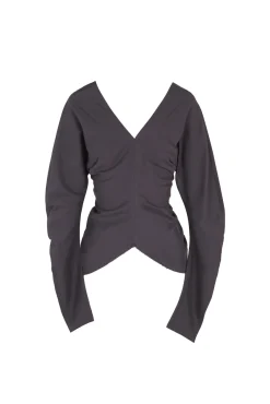 Kaz, lead grey silk top