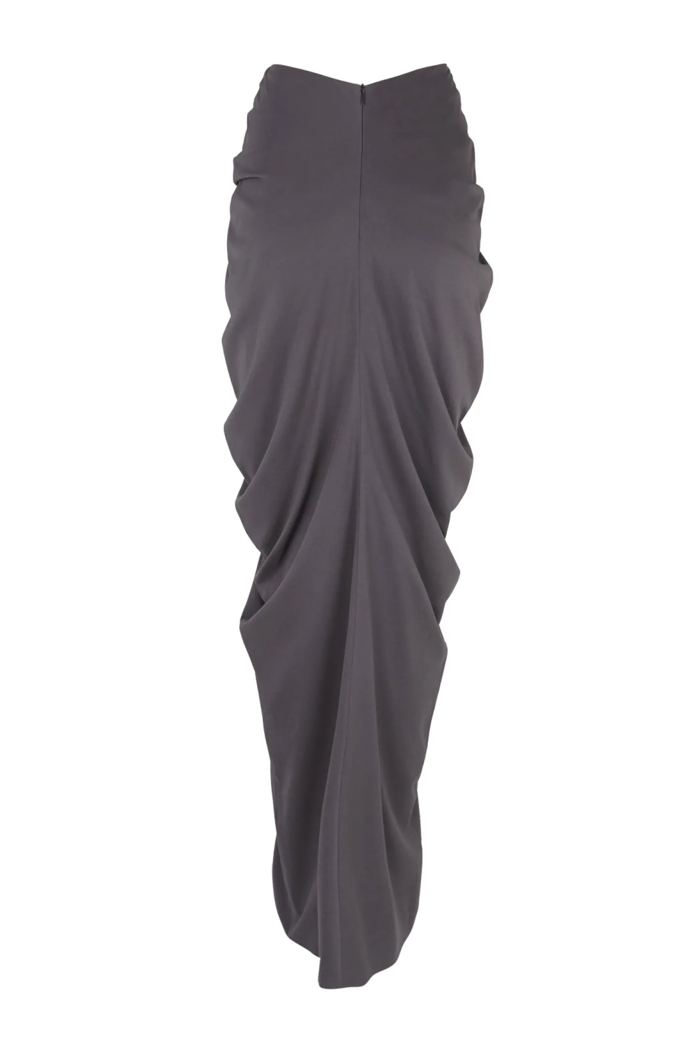 Kaz, long gray silk skirt