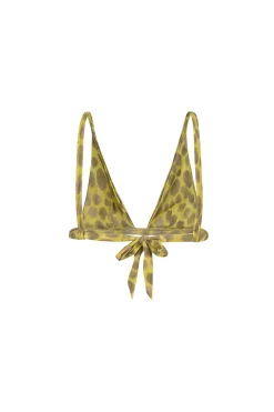 Khata, feline print bikini top en poliamida reciclada