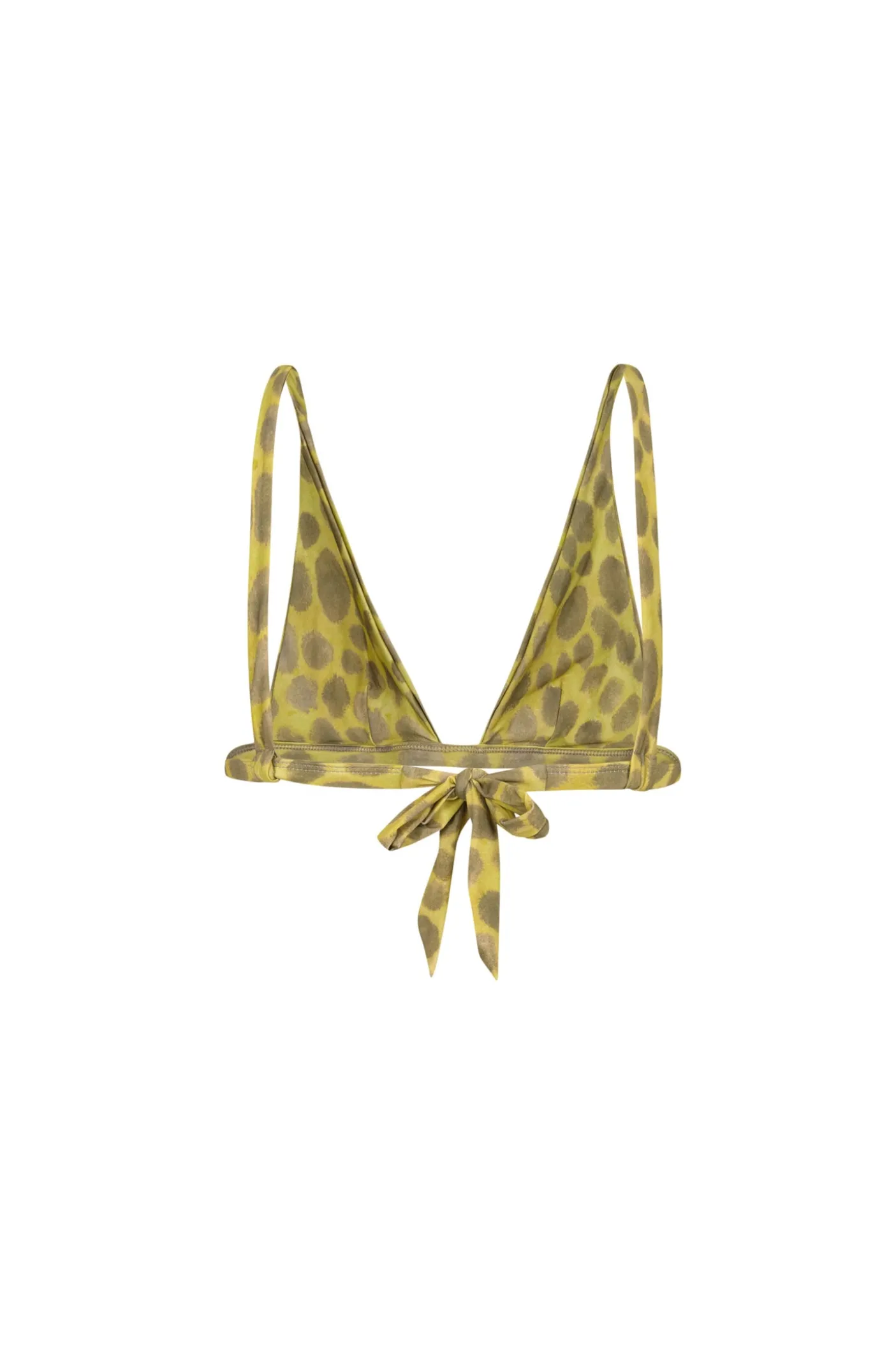 Khata, feline print bikini top en poliamida reciclada