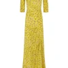 Khata, long dress in printed silk