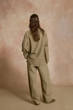 Kibal, babucha mujer de ante verde oscuro