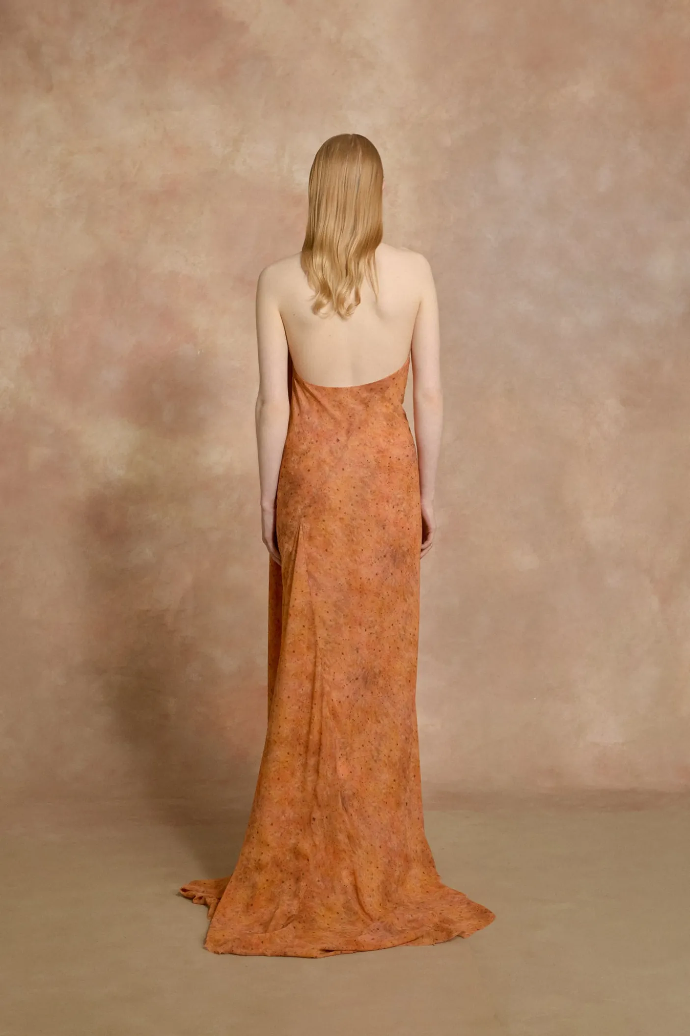 Lara, sora print long silk dress