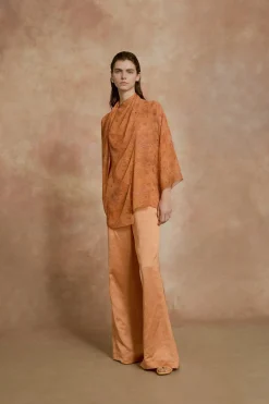 Lara, sora print silk blouse