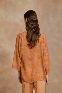 Lara, sora print silk blouse