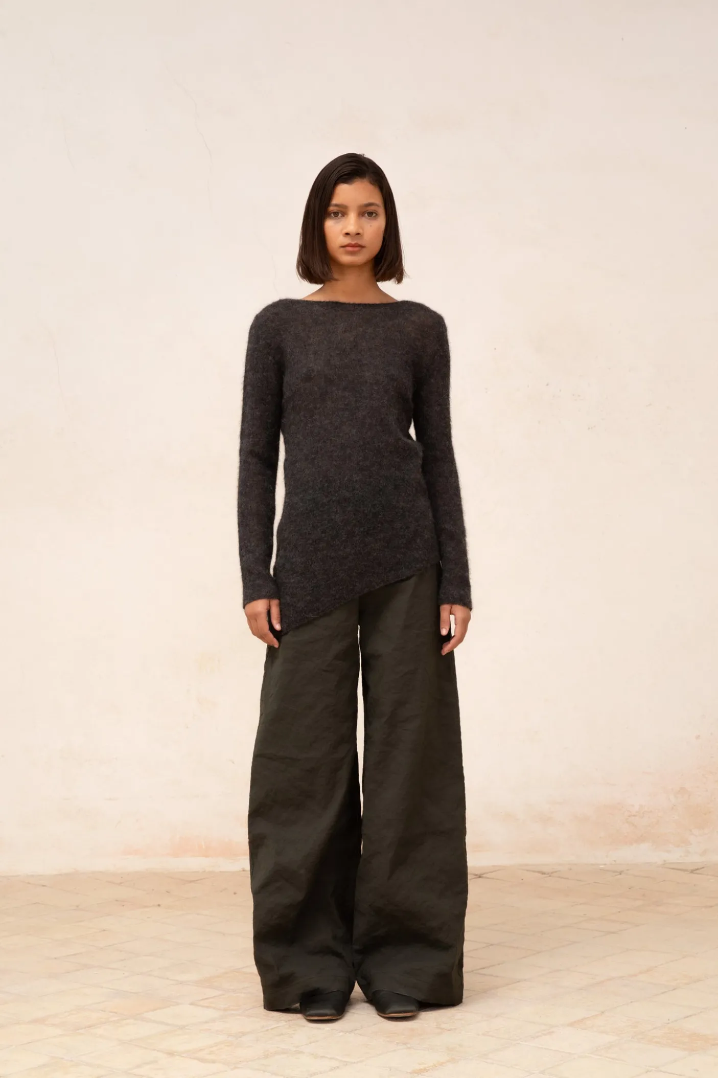 Lena, jersey de alpaca, lana merino y seda crudo