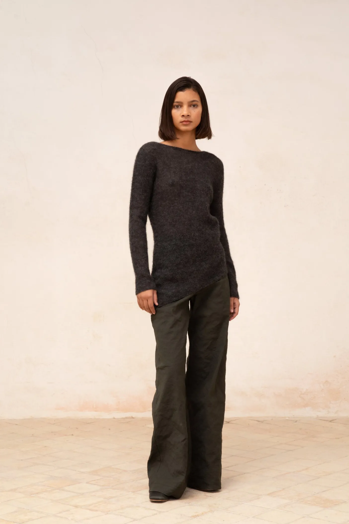 Lena, jersey de alpaca, lana merino y seda crudo