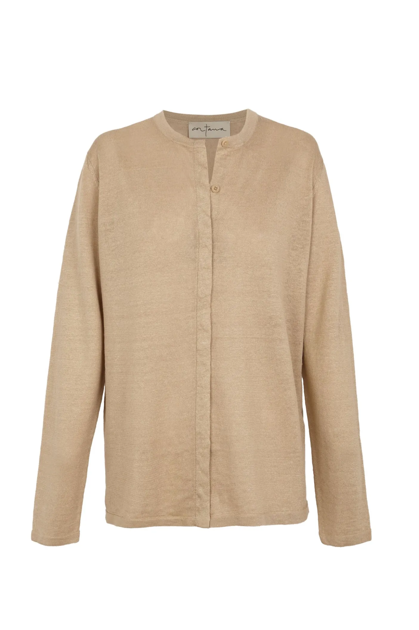 Lian, beige linen knit cardigan