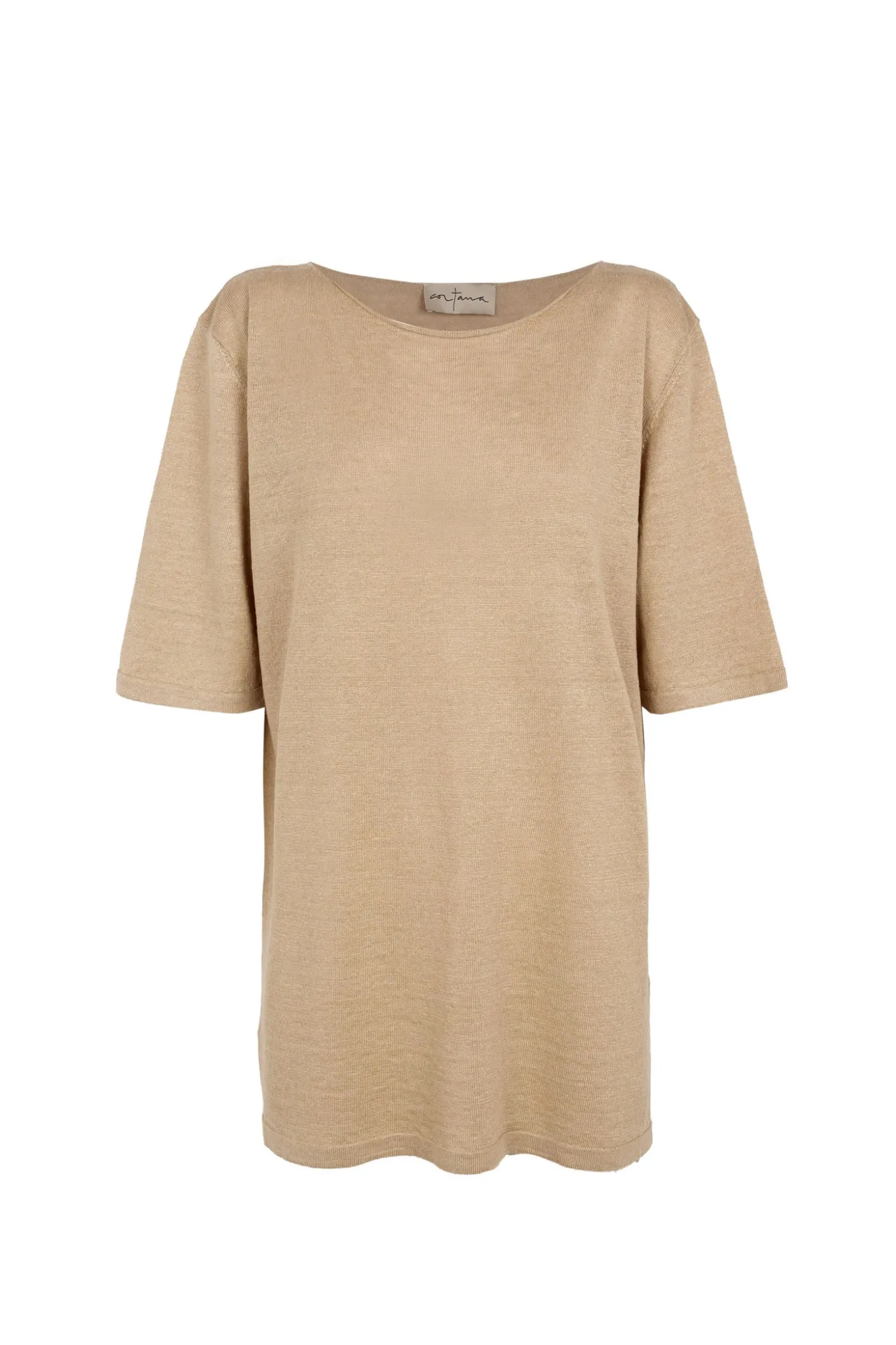Lian, beige linen knit t-shirt