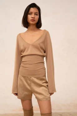 Liana, cocoa cashmere top