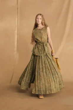 Lil, trap print ramie skirt