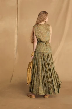 Lil, trap print ramie skirt