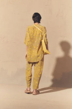Lili, lima print silk pants