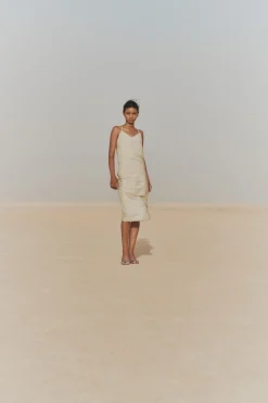 Lili, silver silk dress
