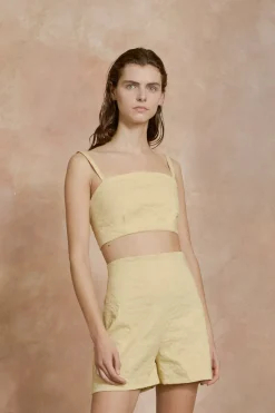 Limon, pale yellow bustier top