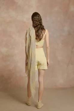 Limon, pale yellow bustier top