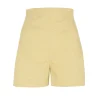Limon, pale yellow high waisted shorts