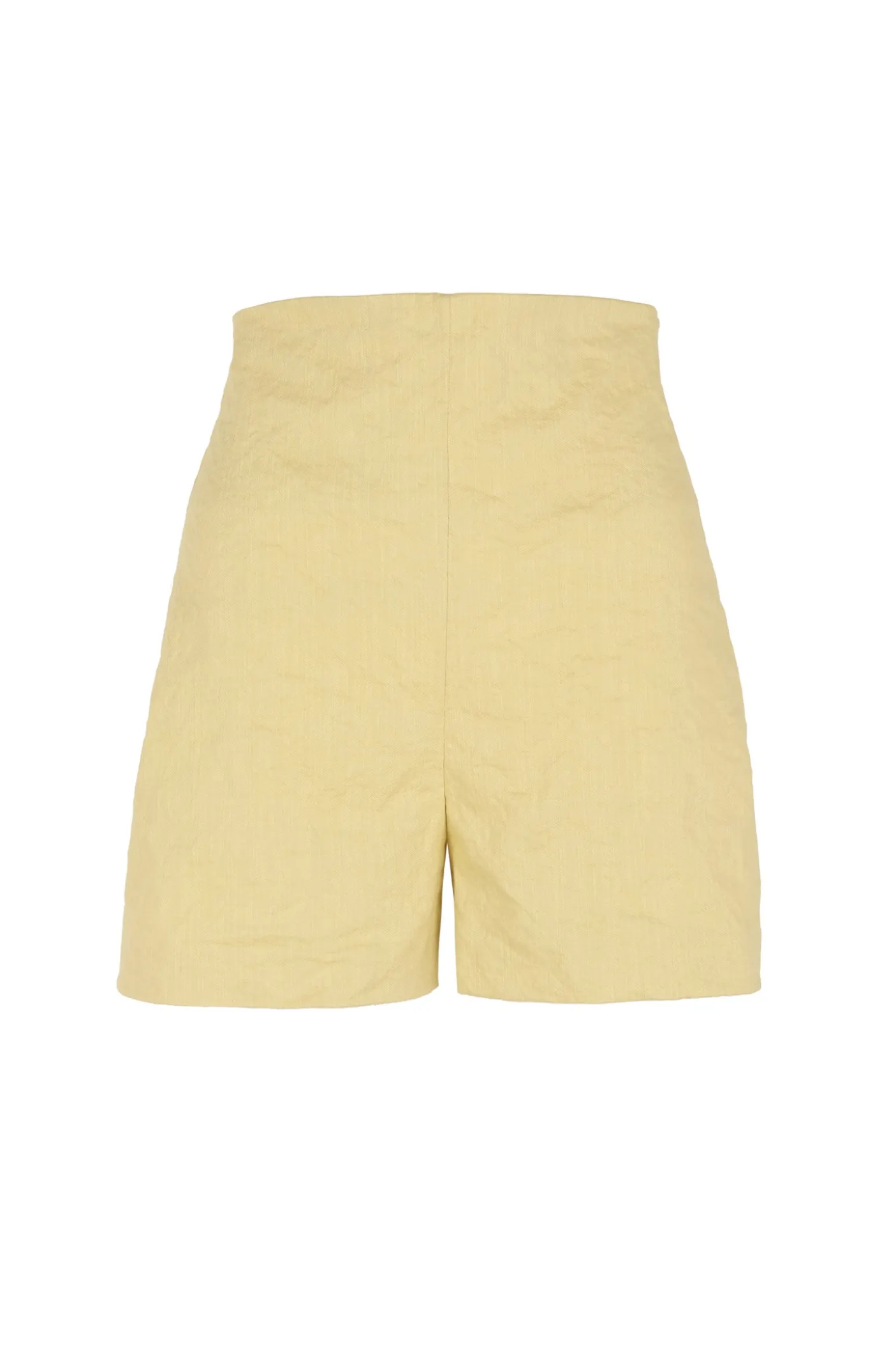 Limon, pale yellow high waisted shorts