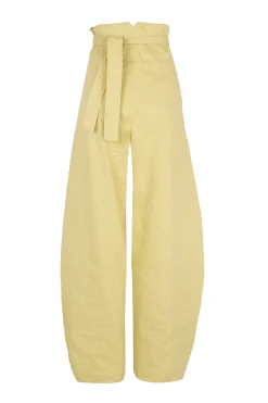 Limon, pale yellow high-waisted pants