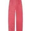 Lupe, pantalon en lino maltinto a rayas rosa