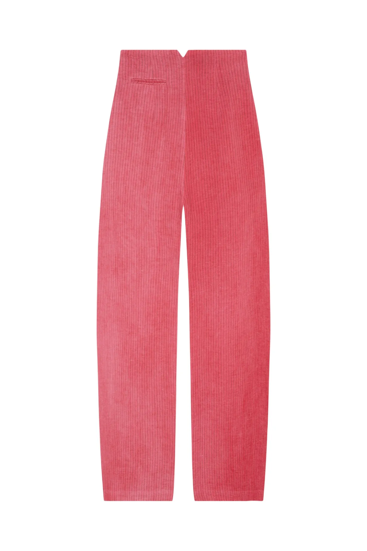 Lupe, pantalon en lino maltinto a rayas rosa
