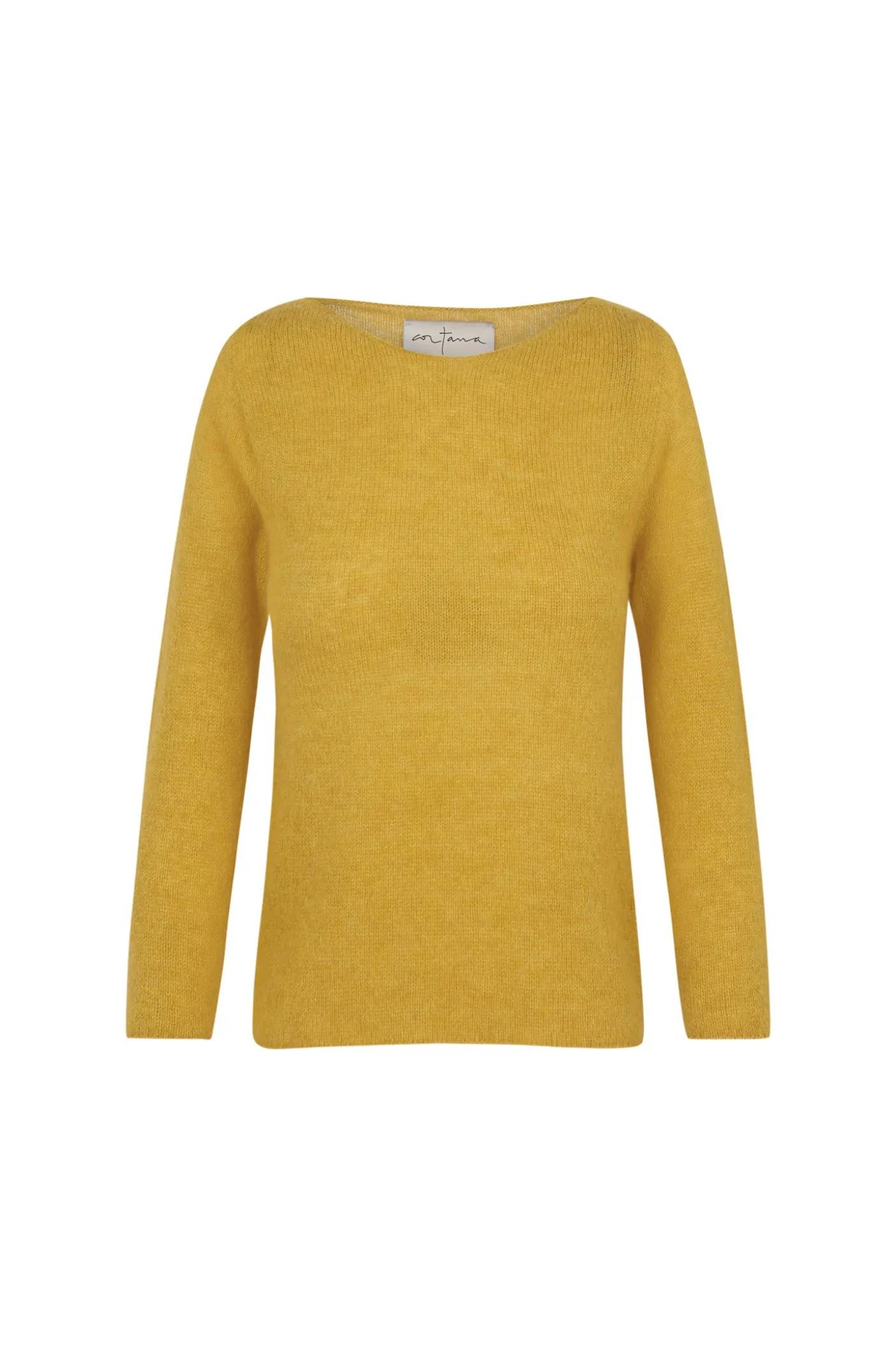 Lyn, yellow jumper in an alpaca, cashmere and silk blend