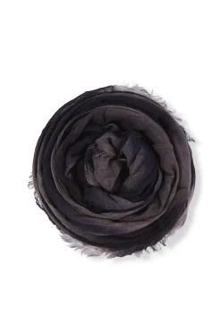 Marc, foulard a rayas azul y negro en cachemir y seda