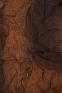 Marc, foulard a rayas marron y tabaco en cachemir y seda