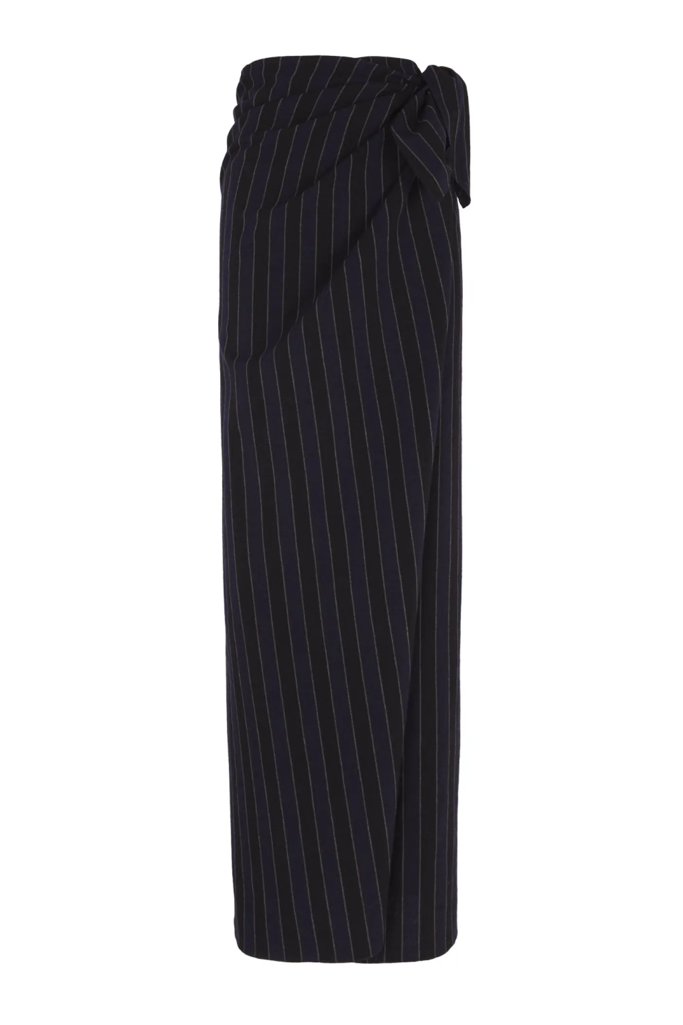 Marcel, blue striped skirt in linen and wool