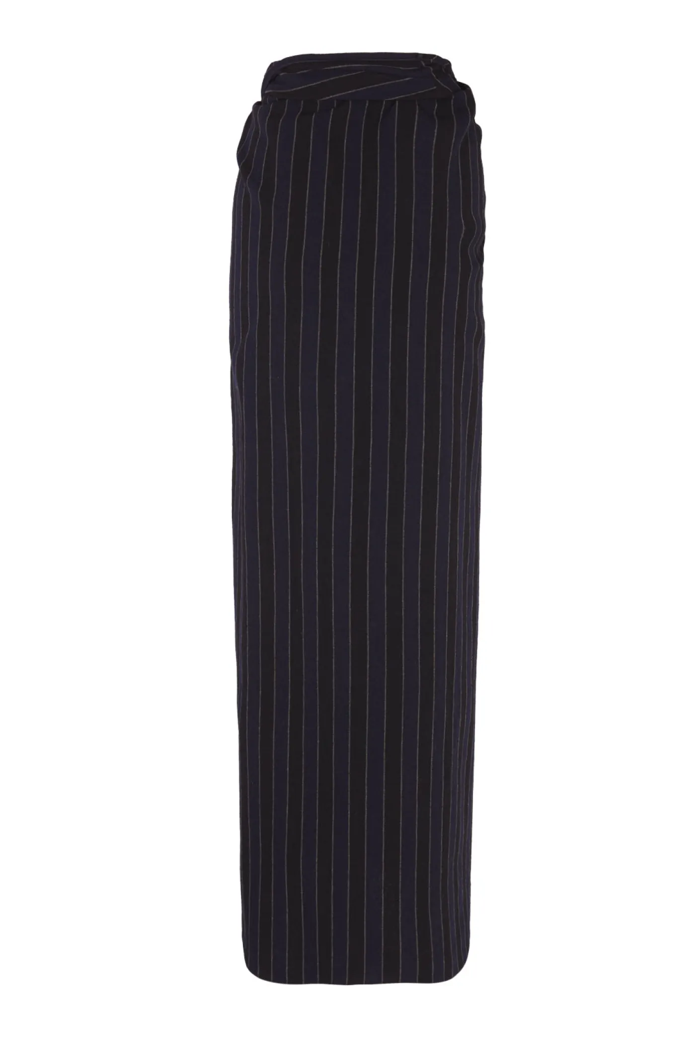 Marcel, blue striped skirt in linen and wool