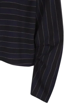 Marcel, blue striped top in linen and wool
