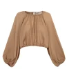 Maris, cocoa cashmere top
