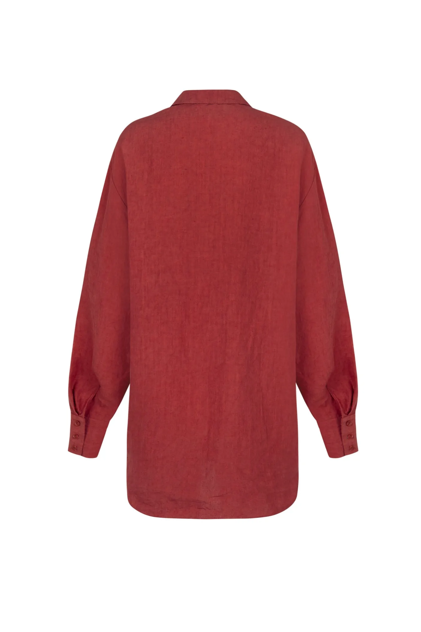Marlo, camisa en lino rojo