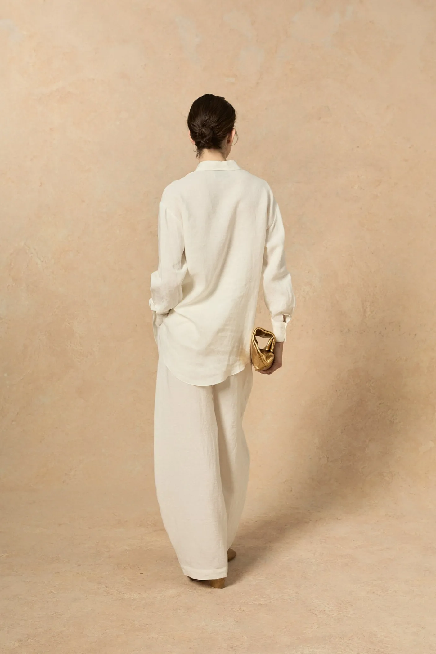 Marlo, ecru linen pants