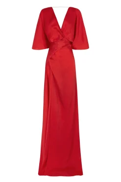 Martina, vestido en cupro rojo