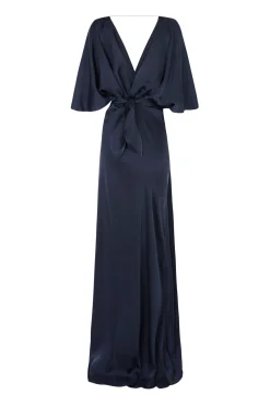 Martina, vestido en cupro blue nero