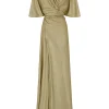 Martina, vestido en seda oro metalizado