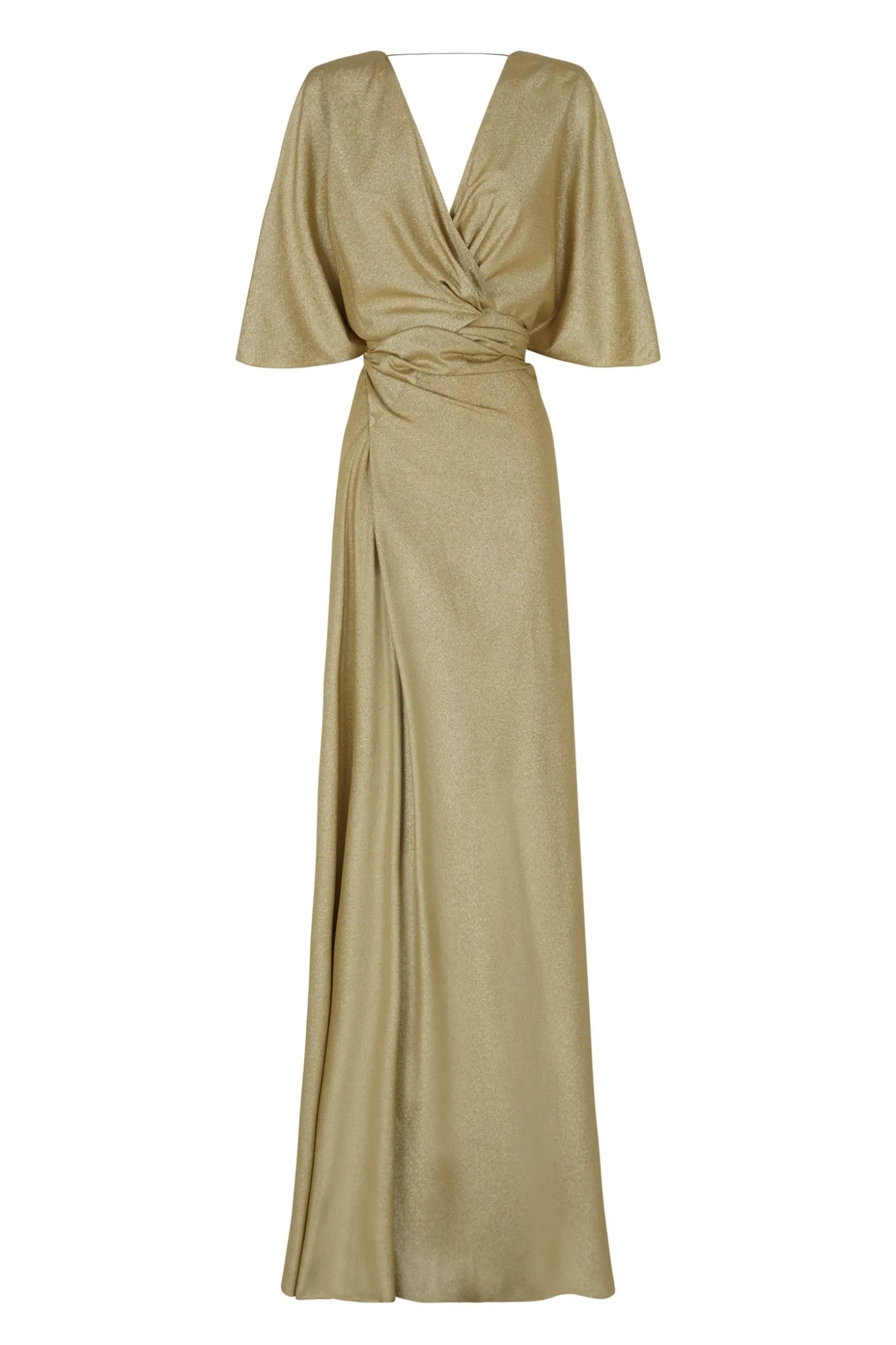 Martina, vestido en seda oro metalizado