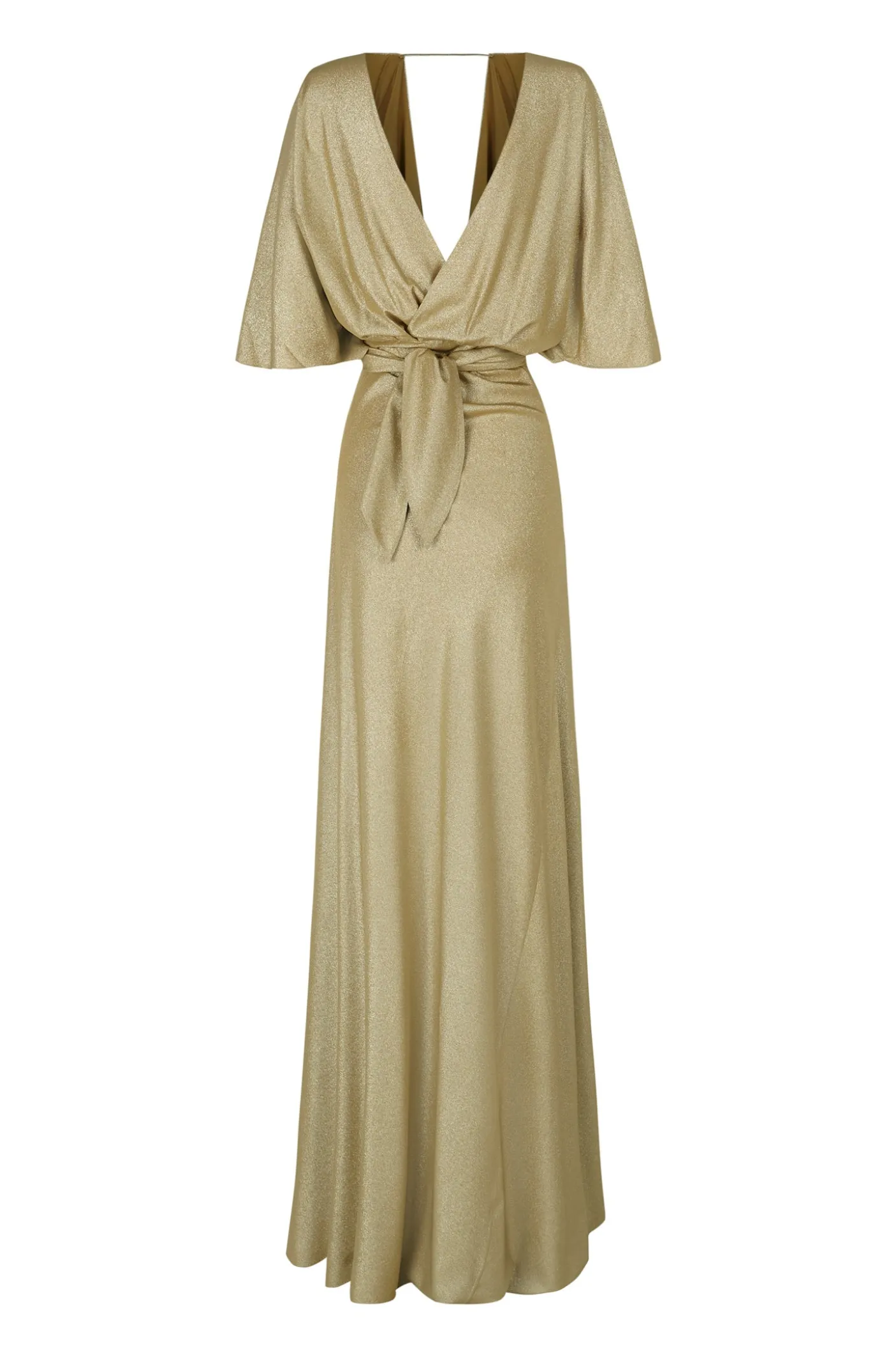 Martina, vestido en seda oro metalizado