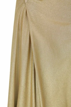 Martina, vestido en seda oro metalizado